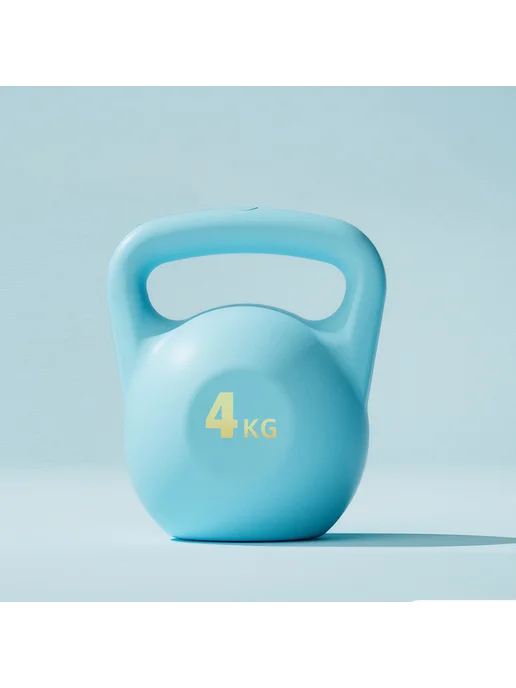 Гиря-вода с антискользящей ручкой для дома, 4кг, blue, 4 кг, фото 6