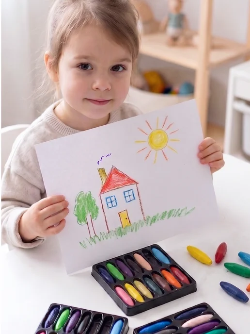 Kids Zone Восковые мелки кукуруза набор 24 цвета, вариант, фото 7