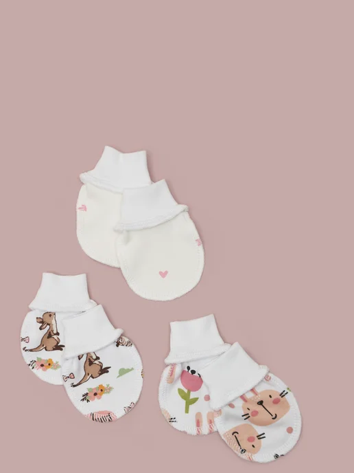 MintKids Антицарапки для новорожденных, 3шт, 3 шт, фото 2