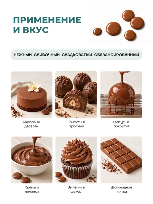 Cargill Шоколад молочный в каллетах 30% 1 кг, 1 кг, фото 3