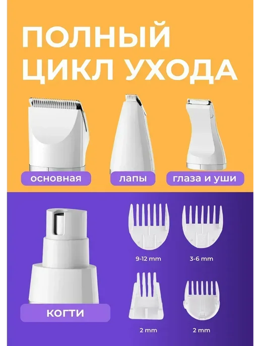 Мощная профессиональная машинка для стрижки собак и кошек, белый, фото 3