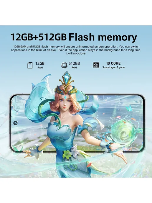 Смартфон Pro Max I17 Pro Max 6/12 ГБ, голубой, фото 8