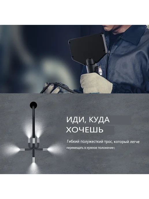 LONGCUN 5.5mm Эндоскоп 360 ，Камера для диагностики автомобилей, черный, фото 4