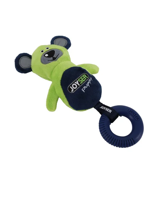 Joyser Игрушка для собак Мишка с кольцом (21 см) с пищалкой, зеленый, фото 3