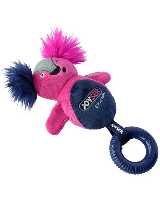Joyser Игрушка для собак Белка с кольцом (21 см) с пищалкой, розовый, фото 3