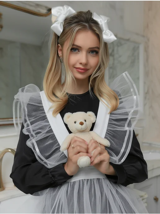 Asyl Фартук школьный на 1 сентября первый звонок, белый, фото 8