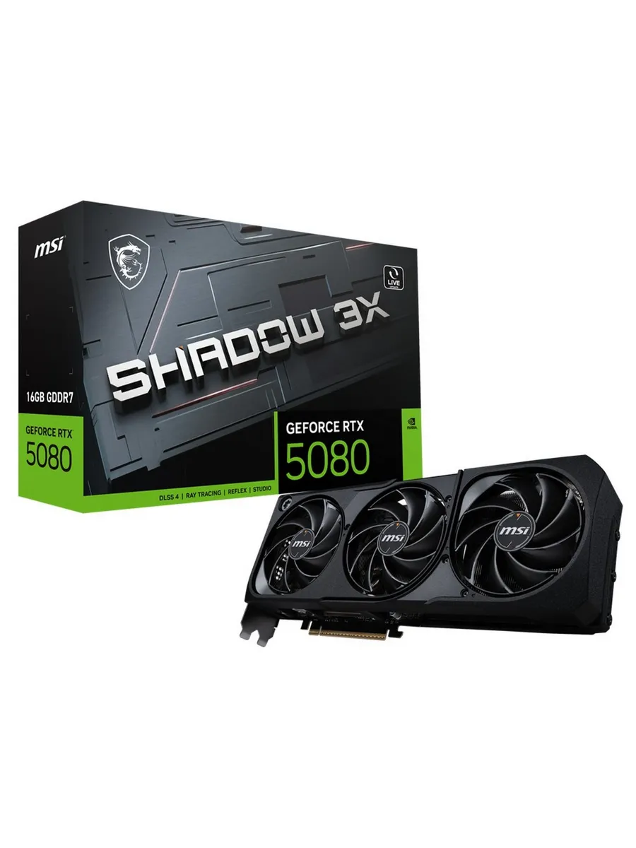 Видеокарта RTX 5080 16 ГБ RTL (RTX 5080 16G SHADOW 3X) MSI 954998076 купить в интернет‑магазине Wildberries