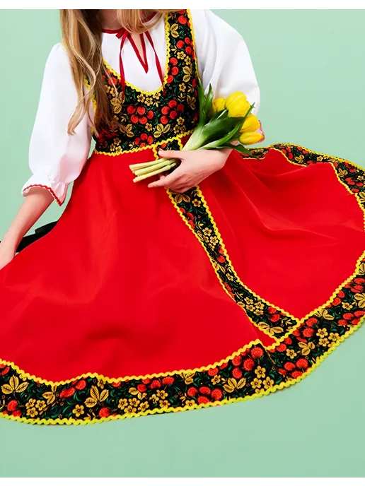 Godis Русский народный костюм, белый, фото 2