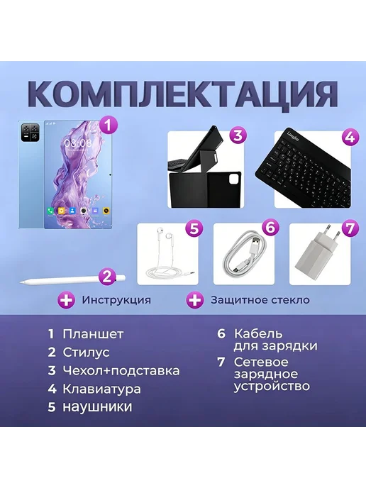 Планшет Mi Pad 6 Синий с клавиатурой для видео 4K, синий, фото 2