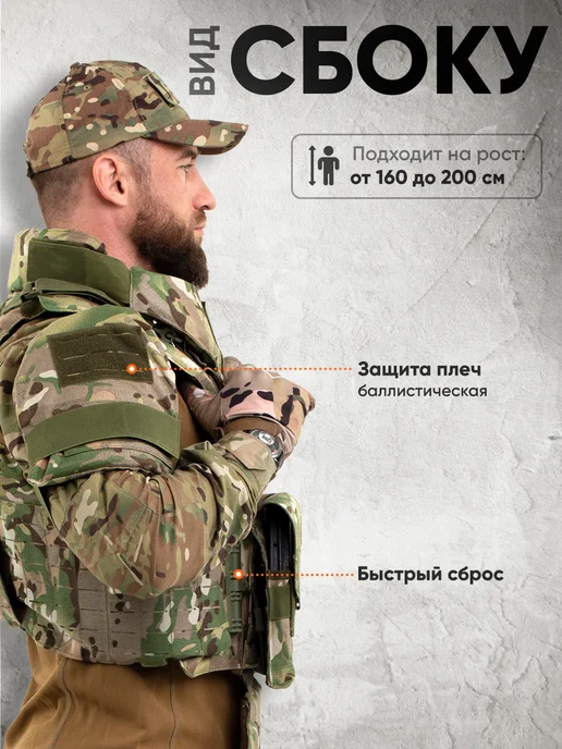 АльянсZ Бронежилет Universal Armor тактический мультикам, зеленый, фото 4