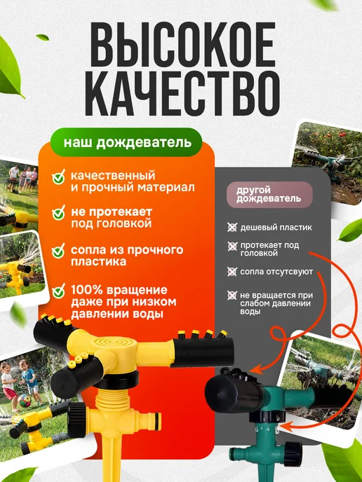 Deals4you Распылитель садовый дождеватель поливалка, желтый, фото 2