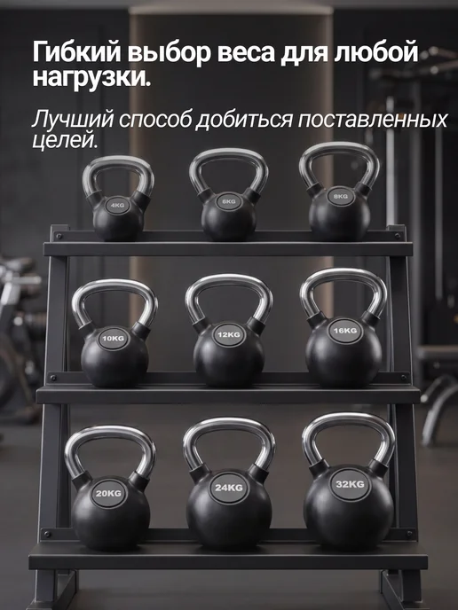 VictoryFit Гиря чугунная с резиновым покрытием 10 кг, 10 кг, фото 6