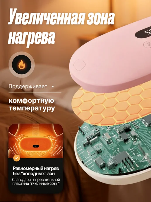 TIANEVA Грелка электрическая с режимами вибрации и обогрева, розовый, фото 7