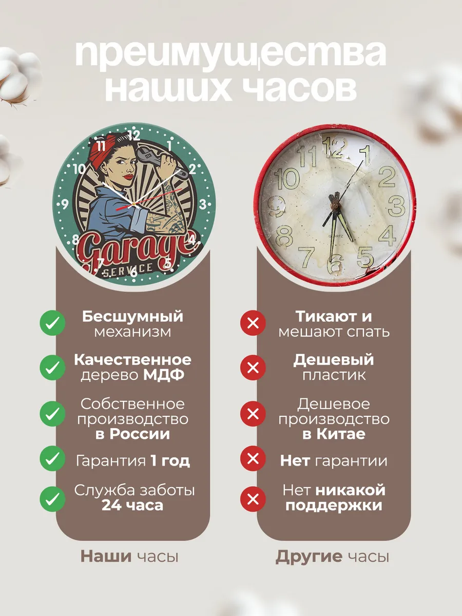 Часы настенные "Для автосервиса и гаража" — фото 4
