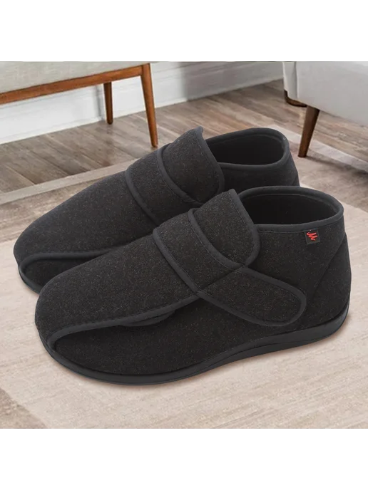 Широкие диабетические обувь для опухших ног от Swollen Feet, черный, фото 2