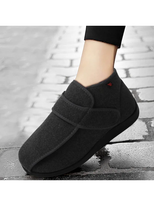 Широкие диабетические обувь для опухших ног от Swollen Feet, черный, фото 3