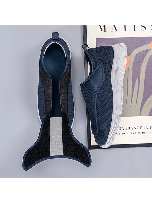 Мужские диабетические тапки Non-Slip для пожилых, ортопедика, синий, фото 4