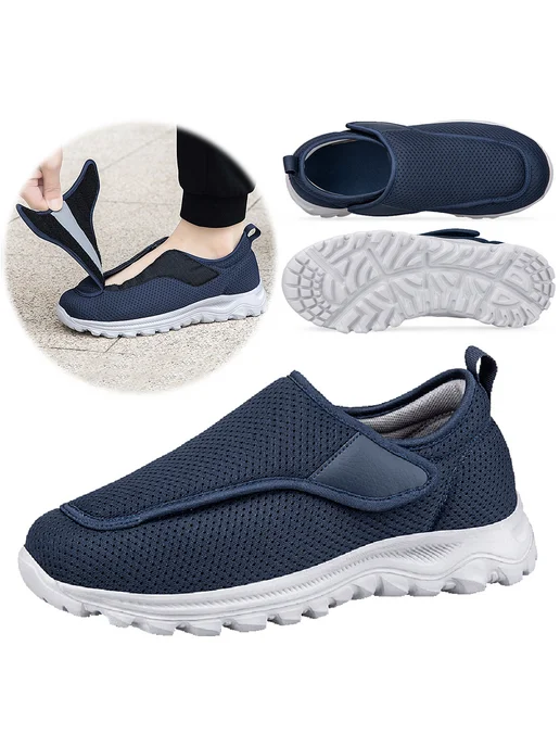 Мужские диабетические тапки Non-Slip для пожилых, ортопедика, синий, фото 8