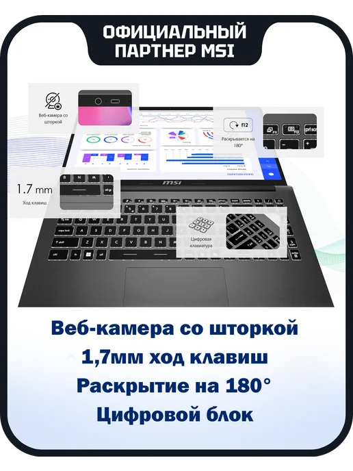 MSI Ноутбук Modern 15 F1MG-1072XRU (9S7-15S111-1072), серый, фото 3