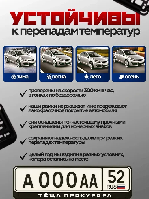 STIKERLAB Рамка для номерного знака автомобиля Леха рулит, вариант, фото 3