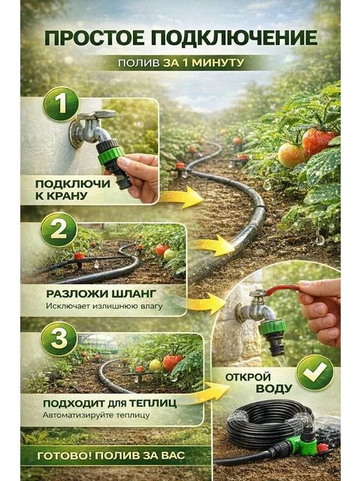 АЙТОШ1991 Капельный полив для теплицы, черный, фото 4