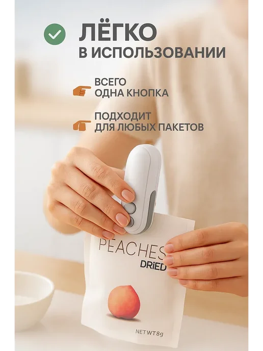 HASBY Запайщик пакетов USB аккумуляторный для кухни, вариант