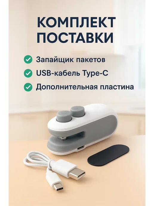 HASBY Запайщик пакетов USB аккумуляторный для кухни, вариант, фото 5