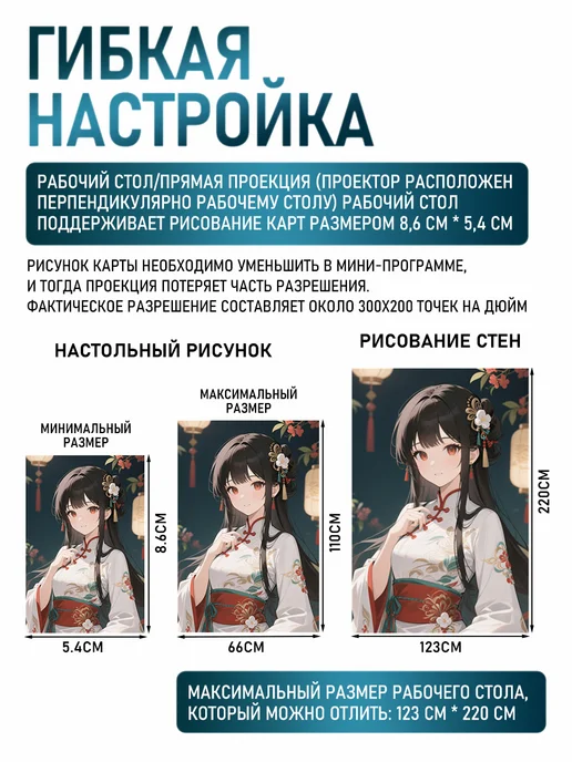 Проектор для рисования HD 720P, черный, фото 3