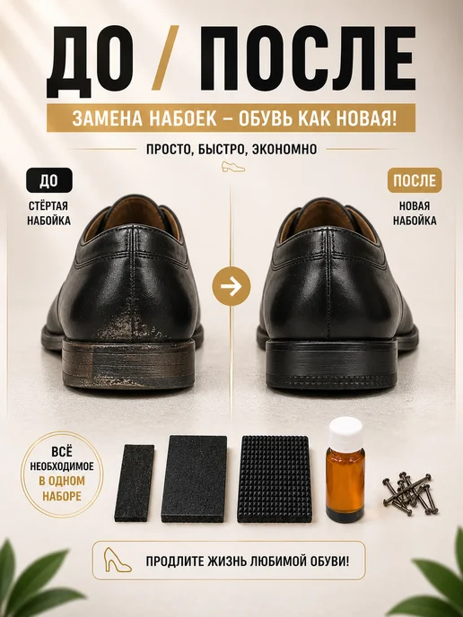 LIGR Набор для самостоятельного ремонта женской обуви набойки, мужской, фото 8