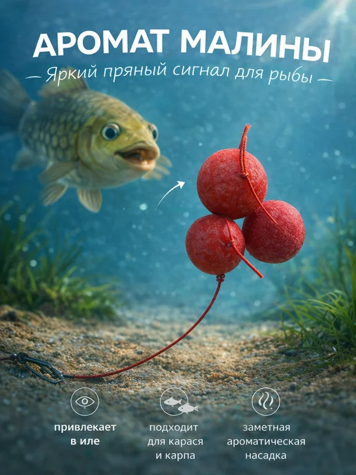Family Joys Home Плавающие оснащенные бойлы Малина 8-10 мм, вариант, фото 4