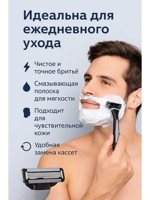 Алью Бритвенный станок для мужчин с кассетами, вариант, фото 2