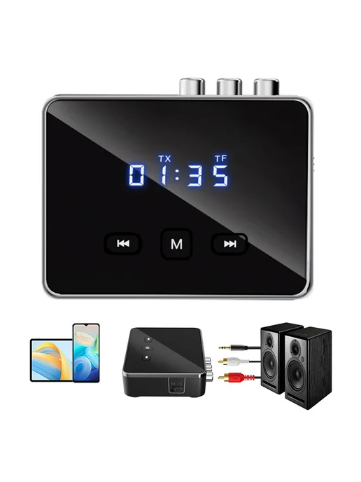 BT 5.4 Bluetooth передатчик приёмник с RCA 3.5 AUX, дисплей, вариант, фото 7