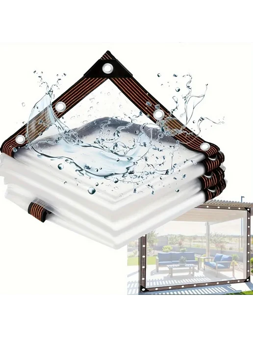 Прозрачный водонепроницаемый брезент с кольцом 3x2м, 3x2 м, 2 м, фото 2