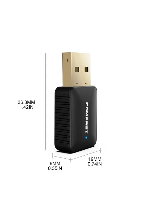 WiFi адаптер 600M 2.4 5Ghz USB 2.0, Черный Wi-Fi карта, черный, фото 2