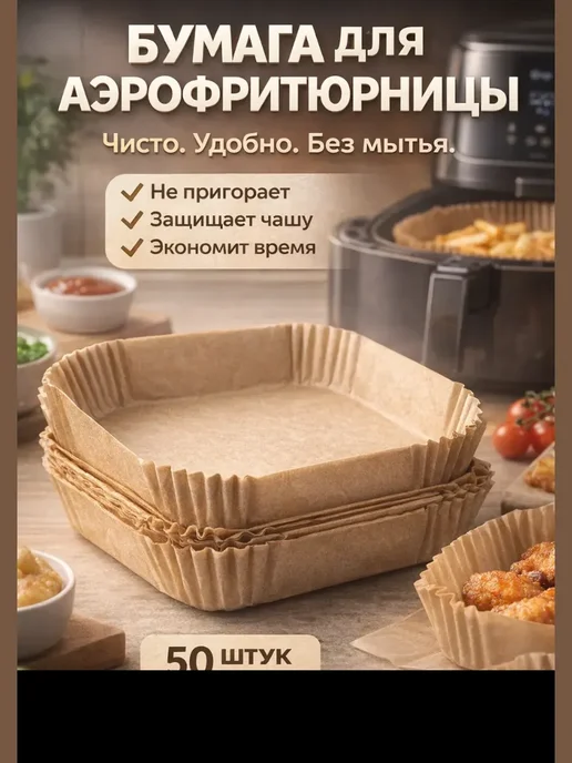 АР1704 Бумага пергаментная для выпечки 22×22 см, 22x22 см, фото 2