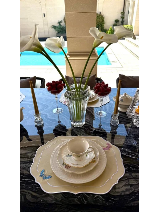 MuNa home collection Плейсматы из эко кожи "Бабочки" лимонные, желтый, фото 5