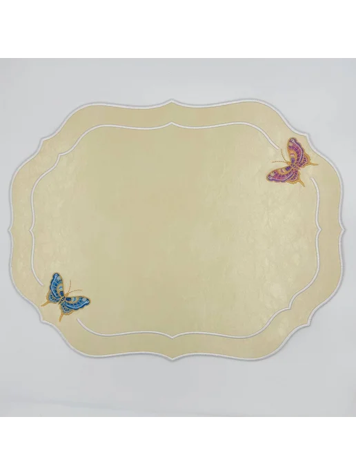 MuNa home collection Плейсматы из эко кожи "Бабочки" лимонные, желтый, фото 7