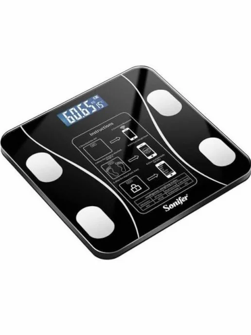 Смарт весы диагностические с Bluetooth и приложением, черный