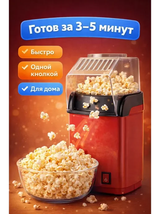 Алью Попкорница для домашнего попкорна, красный, фото 4