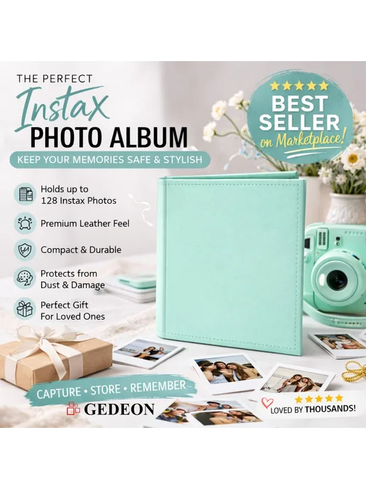 Gedeon Фотоальбом INSTAX 128 фото 70x94мм CG128 PRO MINT, 70x94 мм, фото 3