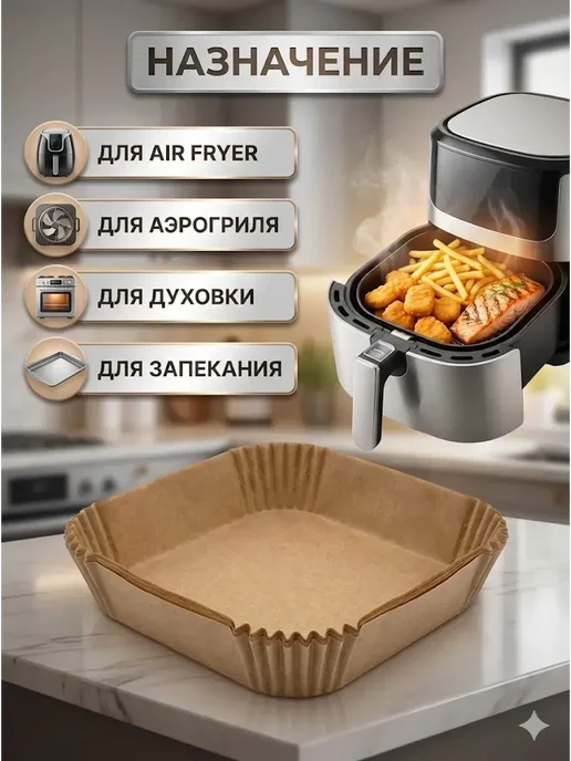 skymoon22 Формы для аэрогриля бумажные 200 мм 50 шт, 50 шт, фото 3