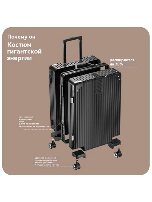 Чемодан Белый 26 дюймов, синий, фото 3