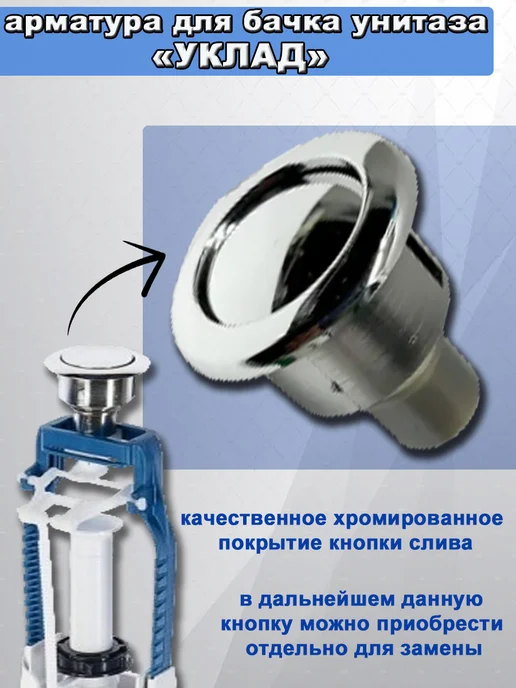 УКЛАД Арматура для бачка унитаза с нижним подключением, вариант, фото 5