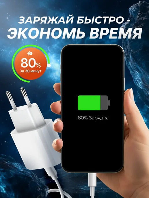 TOFURA Быстрая зарядка для iPhone 25w Type-C Lightning, 25 Вт, фото 2