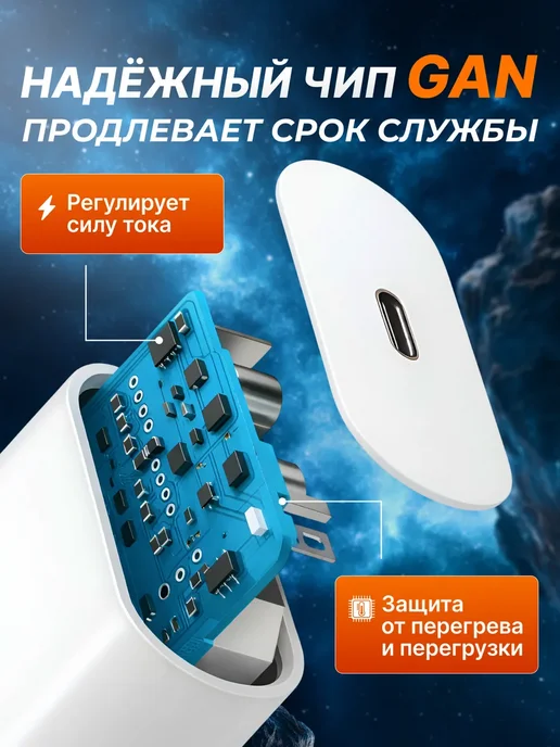 TOFURA Быстрая зарядка для iPhone 25w Type-C Lightning, 25 Вт, фото 5